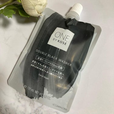 ONE BY KOSE ダブル ブラック ウォッシャーのクチコミ「ONE BY KOSE　ダブル ブラック ウォッシャーを試させて頂きました🥰

パックと洗顔。.....」（1枚目）