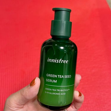 【使った商品】innisfreeグリーンティーシード セラム N
【商品の特徴】導入美容液
【肌質】混合肌
【テクスチャ】ねっちょり
【どんな人におすすめ？】ニキビ肌の方に
【良いところ】ノンコメドジェ