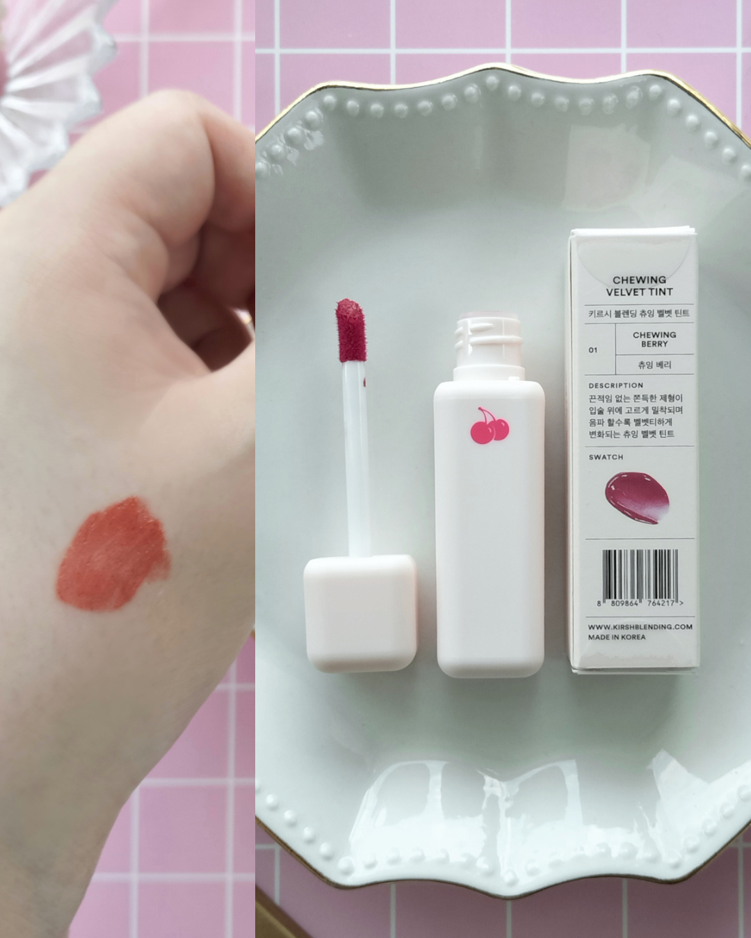 チューインガムベルベットティント/KIRSH(キルシー)/リップティントを使ったクチコミ（2枚目）