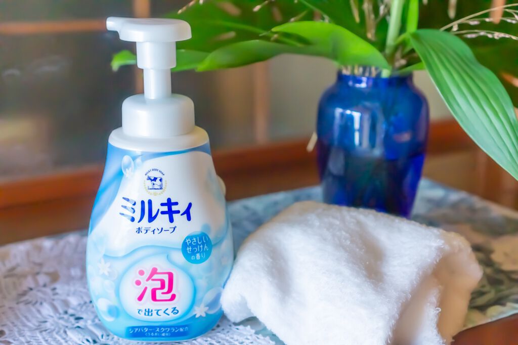 泡で出てくる ミルキィボディソープ やさしいせっけんの香り/ミルキィ/ボディソープを使ったクチコミ(1枚目)