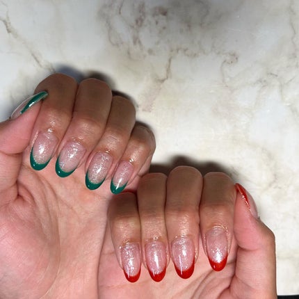 cst on LIPS 「#フレンチネイル#夏ネイル#オレンジネイル#緑ネイル#ネイル好..」(2枚目)