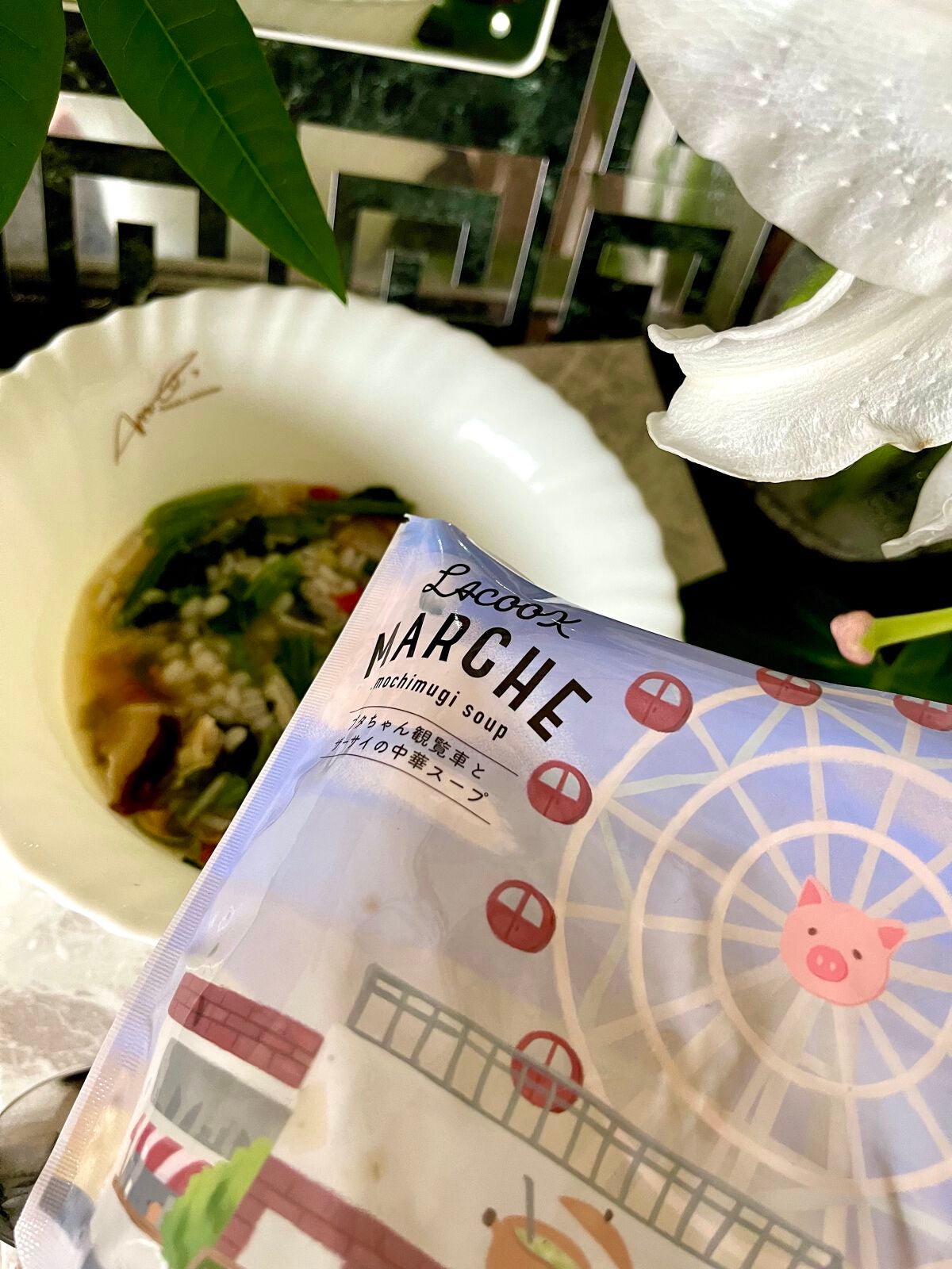 もち麦スープ/ラコックマルシェ/低糖質食品を使ったクチコミ(4枚目)