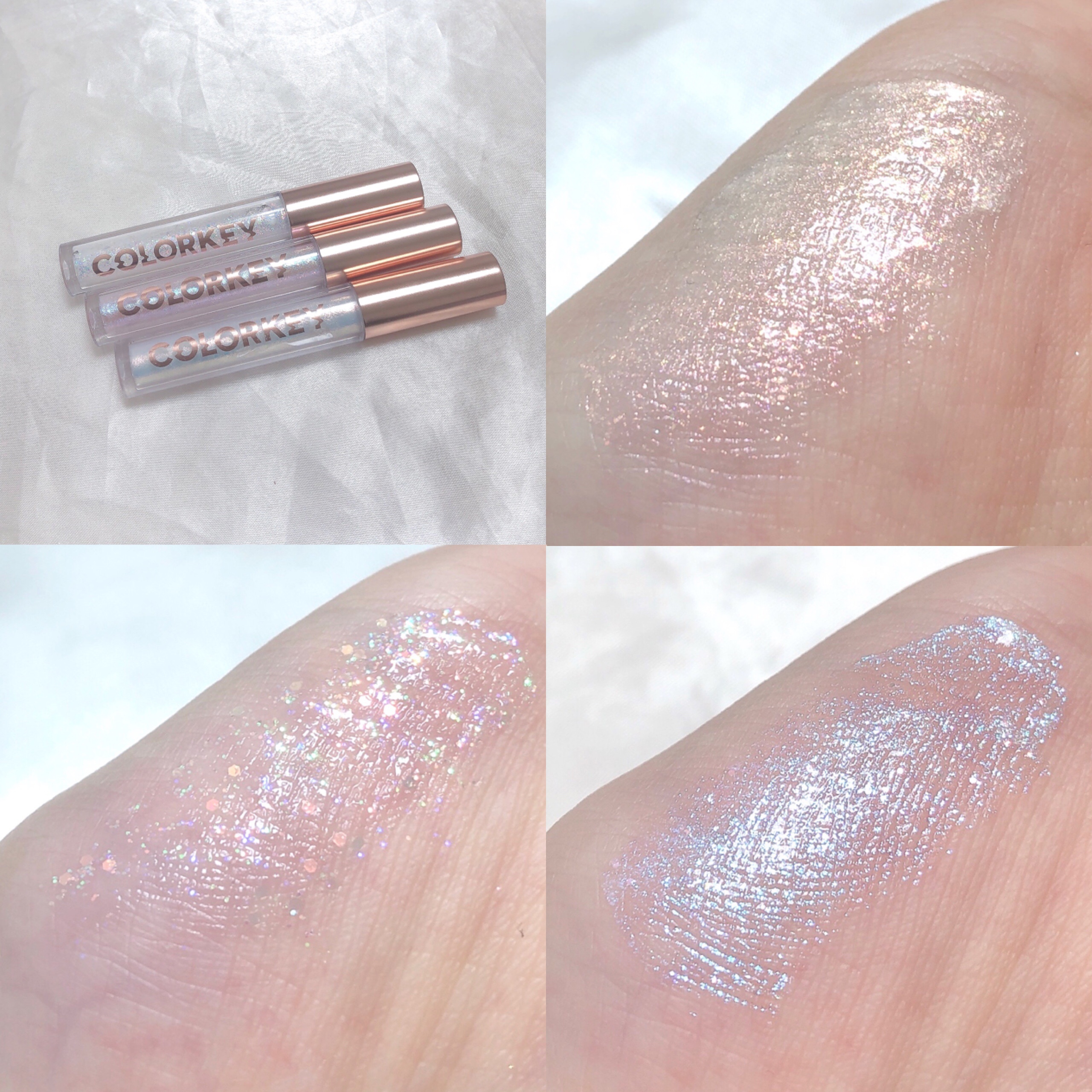 スパークリングギャラクシーリキッドアイシャドウ C01雪夜琥珀/COLORKEY/リキッドアイシャドウを使ったクチコミ（2枚目）