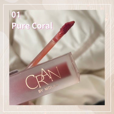 BLOOM JELLY TINT  01 Pure Coral/CRAN BY MOLAK /口紅を使ったクチコミ（2枚目）