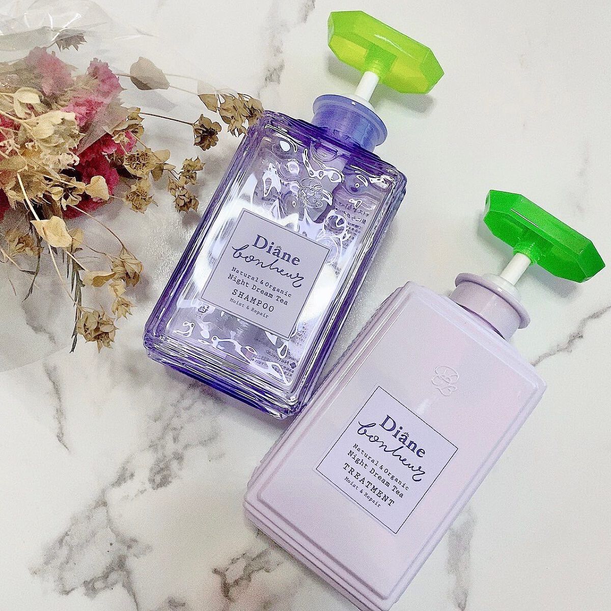 ダイアンボヌール モイスト＆リペア シャンプー/トリートメント ナイトドリームティーの香り/ダイアン/市販シャンプーを使ったクチコミ（1枚目）