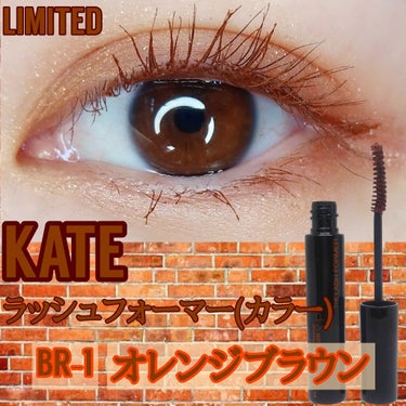 2月1日数量限定発売!
KATE　ラッシュフォーマー(カラー)
BR-1　オレンジブラウン　使ってみました✨


【商品情報】
　🍊自まつ毛を上向きにクセづけるマスカラ
　🍊シックなカラーとファイバーが