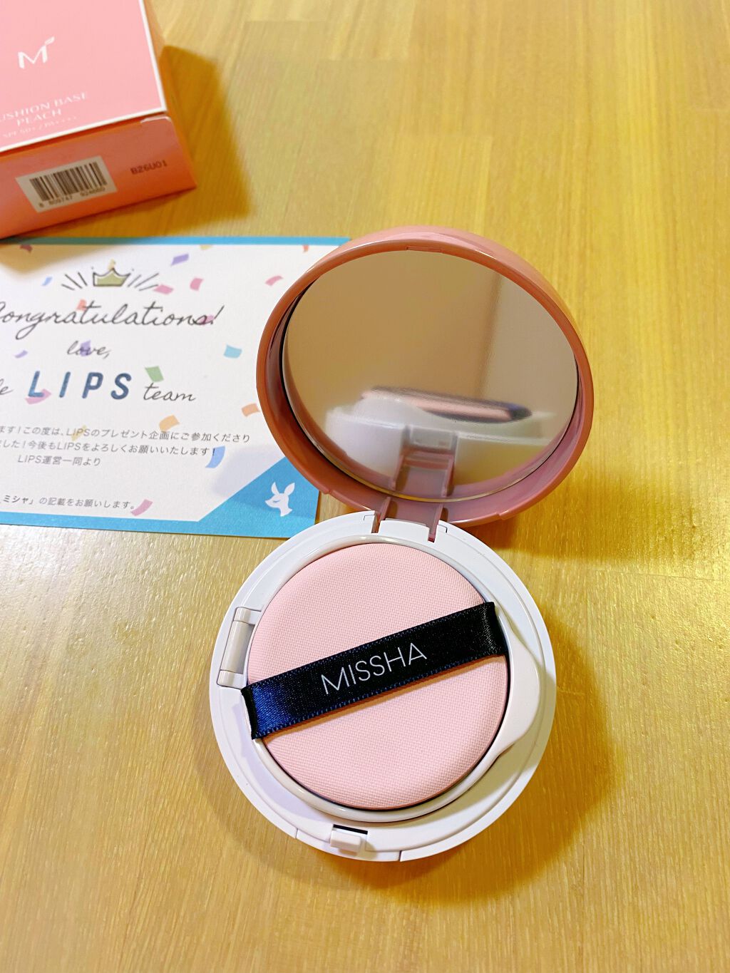 M クッションベース(ピーチ)/MISSHA/化粧下地を使ったクチコミ(3枚目)