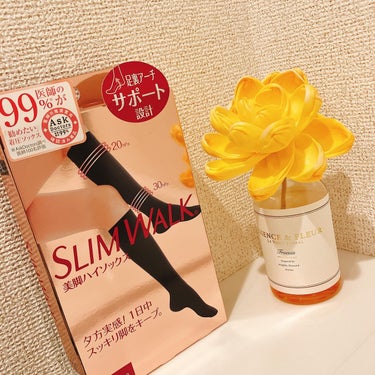 SLIMWALK スリムウォーク 美脚ハイソックスのクチコミ「スリムウォーク　美脚ハイソックス

→　仕事中はデスクワークが多く、座りっぱなしです。オフィス.....」（1枚目）