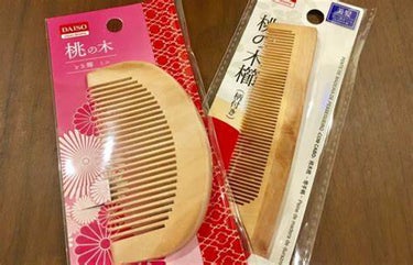 桃の木くし 幅広/DAISO/ヘアブラシを使ったクチコミ（2枚目）