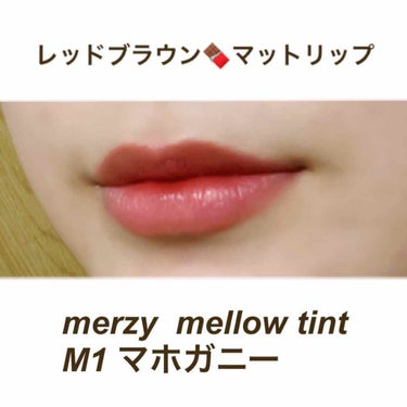 バイト ザ ビート メロウ ティント M1 マホガニー/MERZY/口紅を使ったクチコミ（3枚目）