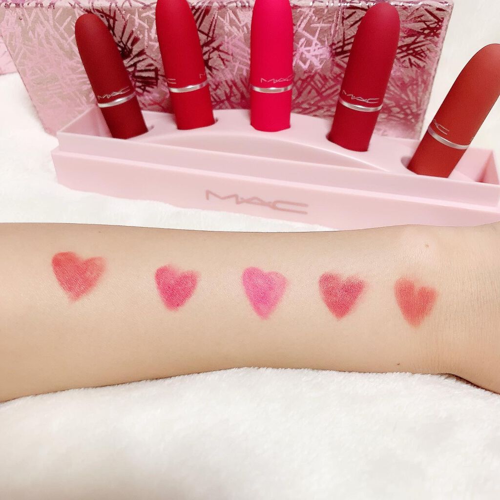 パウダーキス リップスティック ステイ キュリアス (ナムサン)/M・A・C/口紅を使ったクチコミ（2枚目）