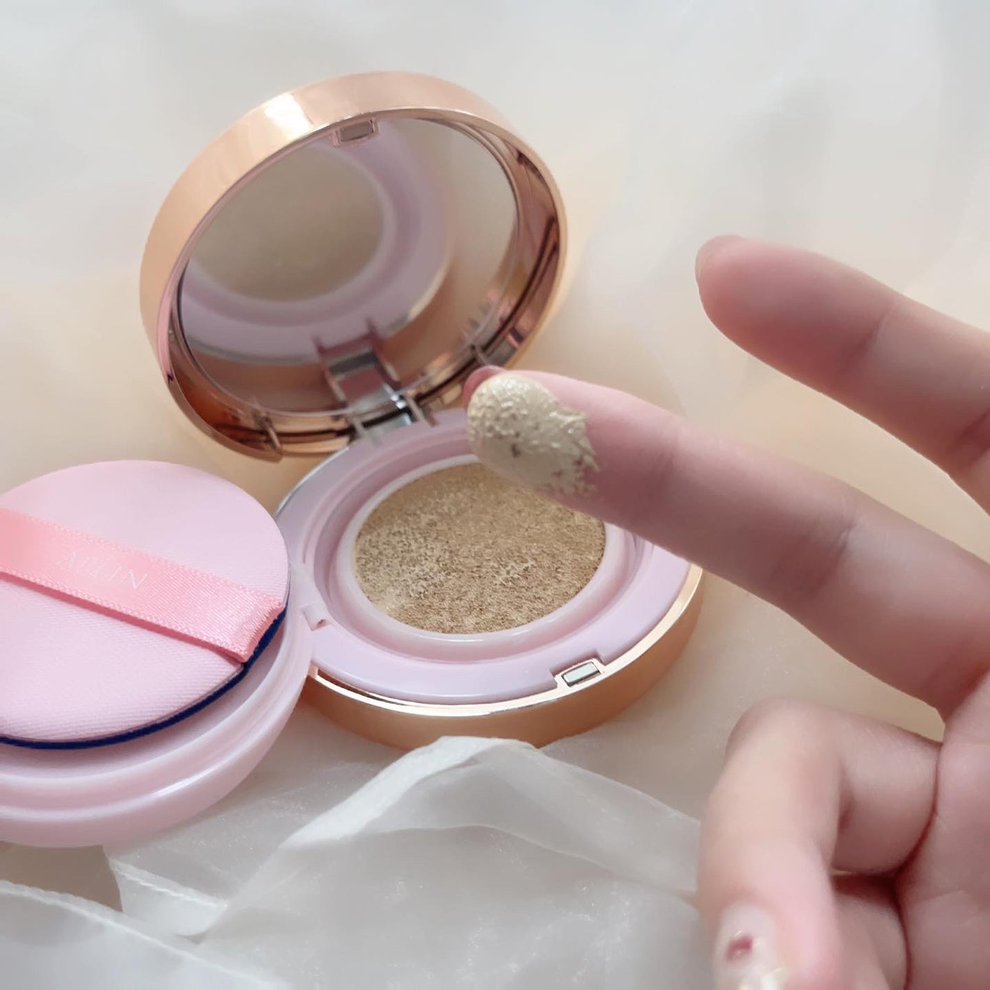 ピンクティーツリーカバーアップグロウクッション/APLIN/クッションファンデーションを使ったクチコミ(2枚目)