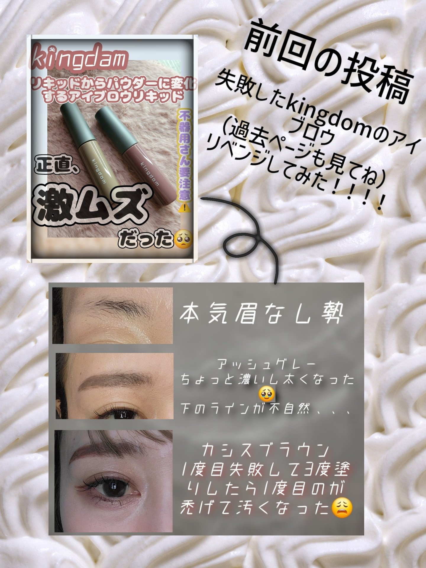 パウダリーリキッドアイブロウ ウルトラキープ		 カシスブラウン/キングダム/リキッドアイブロウを使ったクチコミ（2枚目）