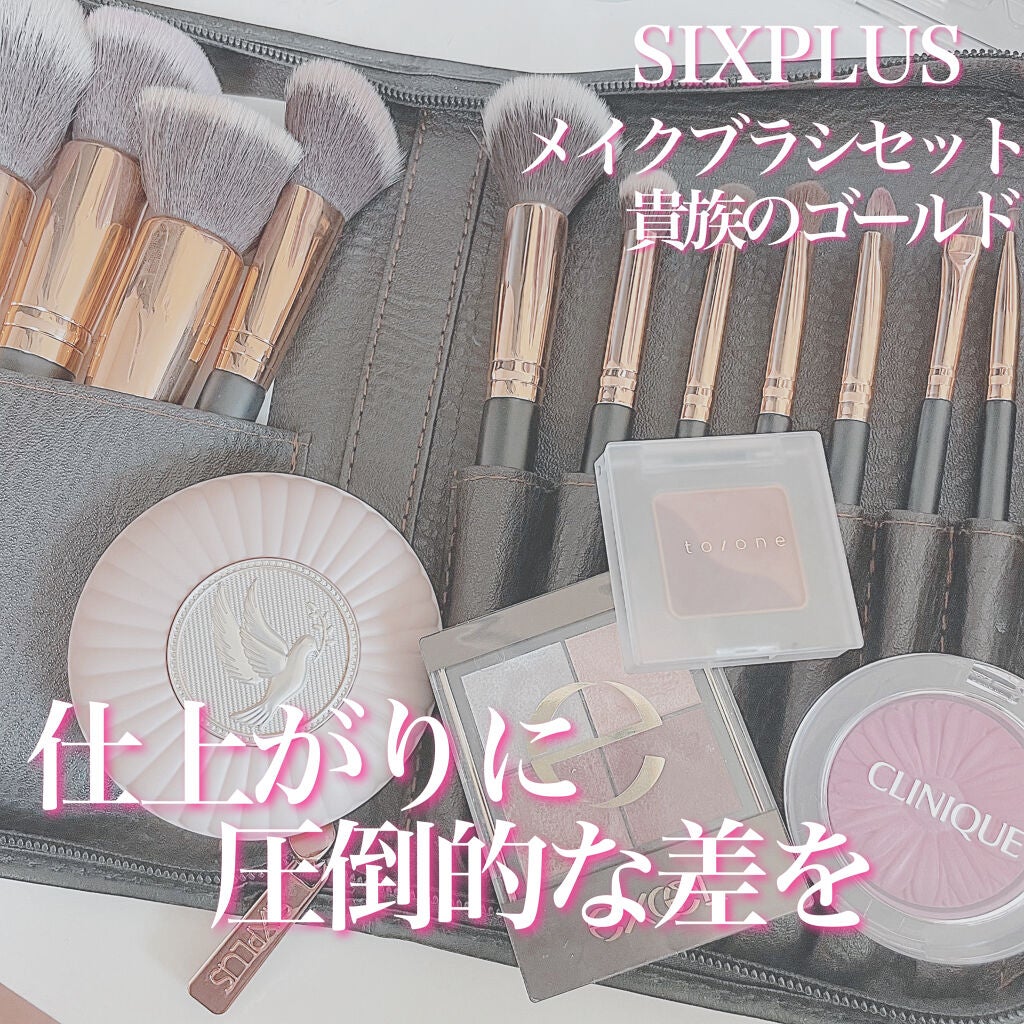 貴族のゴールド メイクブラシ11本セット 化粧ポーチ付き/SIXPLUS/メイクブラシを使ったクチコミ(1枚目)