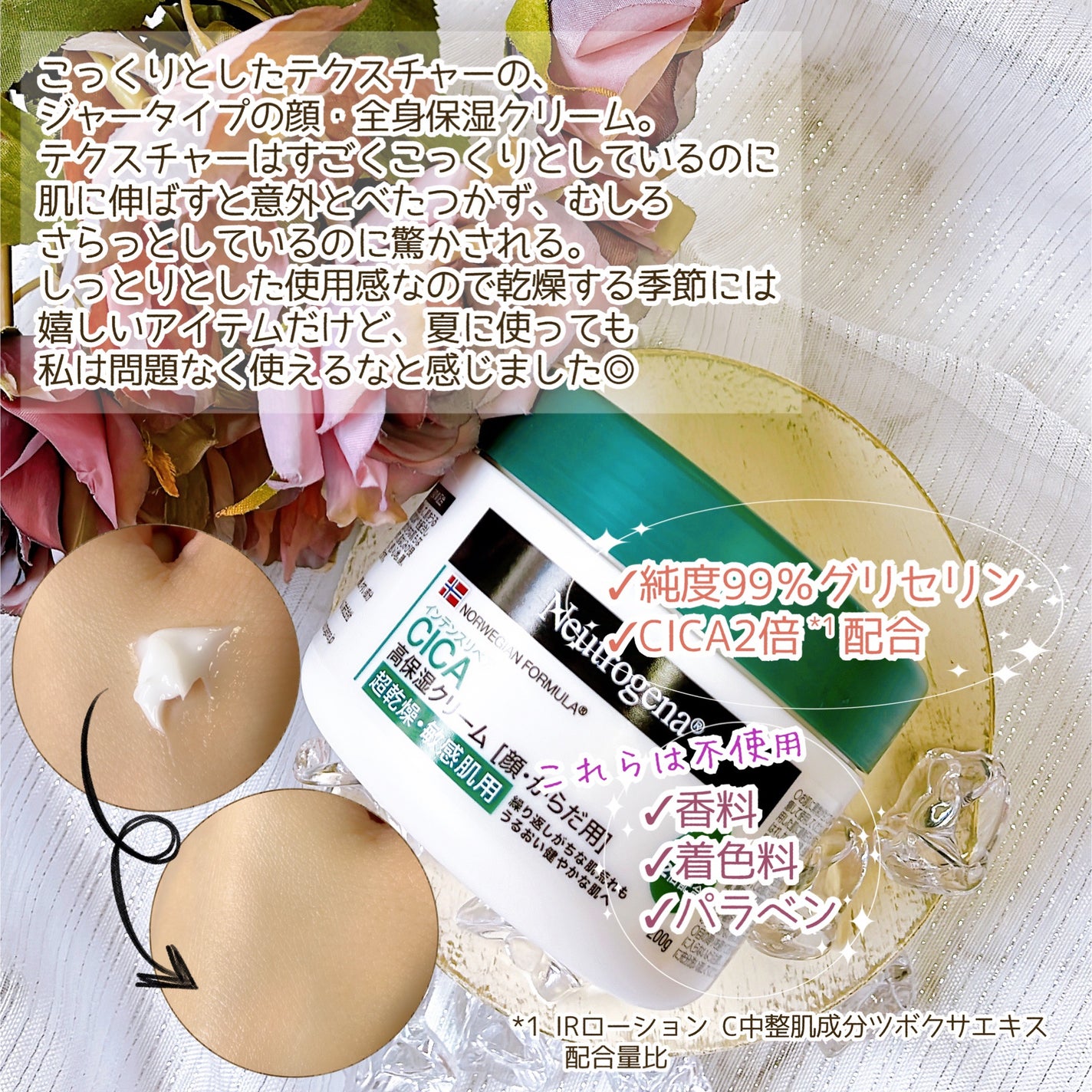 ニュートロジーナ®ノルウェー フォーミュラ インテンスリペア CICA 高保湿クリーム/Neutrogena/フェイスクリームを使ったクチコミ(3枚目)