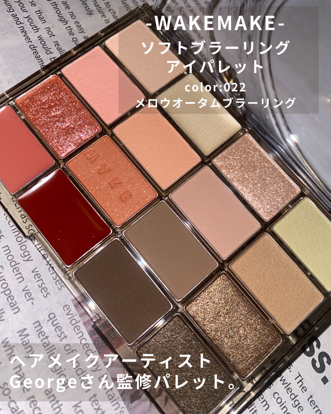 ソフトブラーリングアイパレット/wakemake/アイシャドウパレットを使ったクチコミ（2枚目）