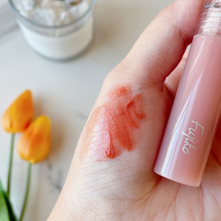 ニュアンスラップティント 02 珊瑚ローズ/Fujiko/リップティントを使ったクチコミ(3枚目)