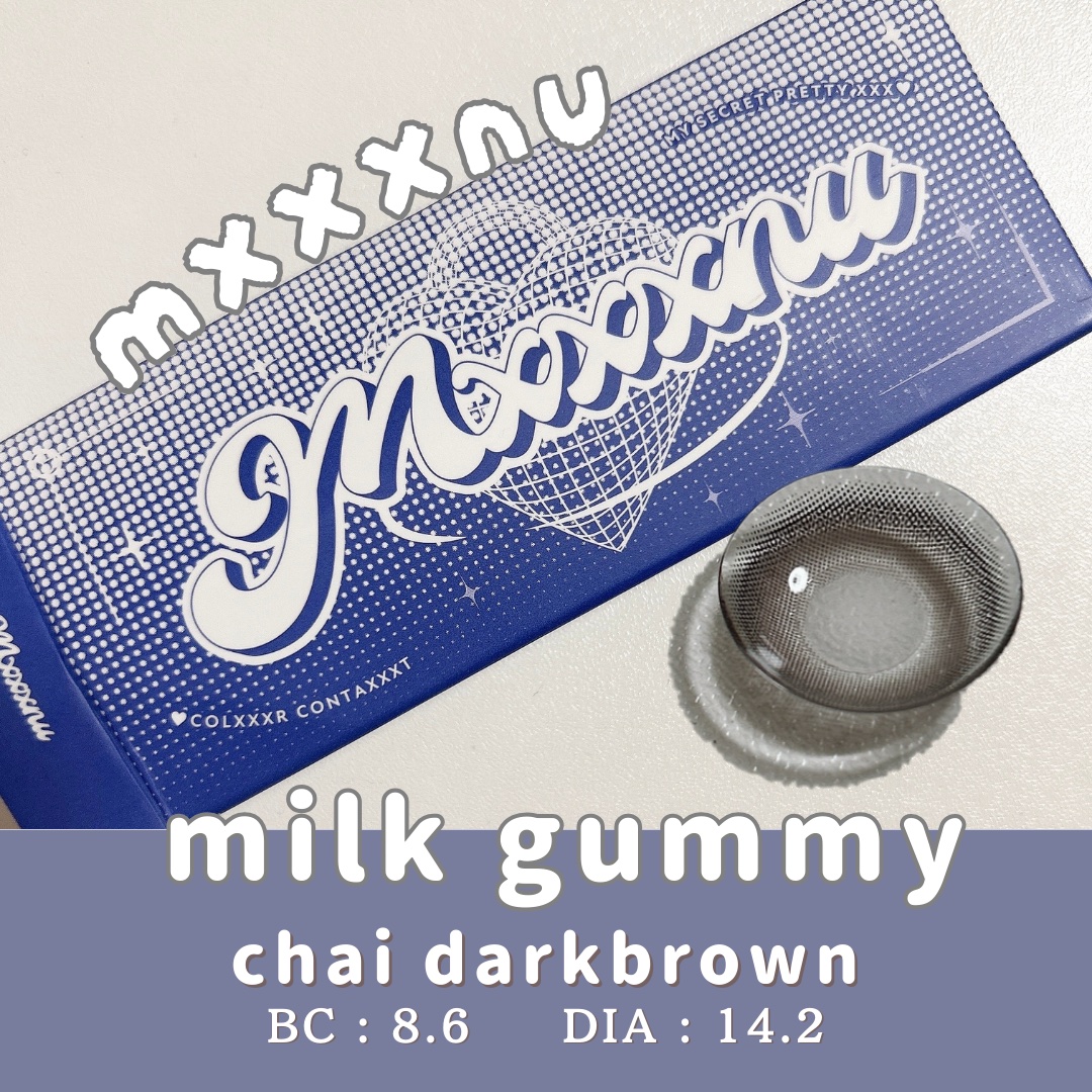 Mxxxnu 1month milk gummy chai darkbrown（チャイダークブラウン）/Mxxxnu/１ヶ月（１MONTH）カラコンを使ったクチコミ（1枚目）
