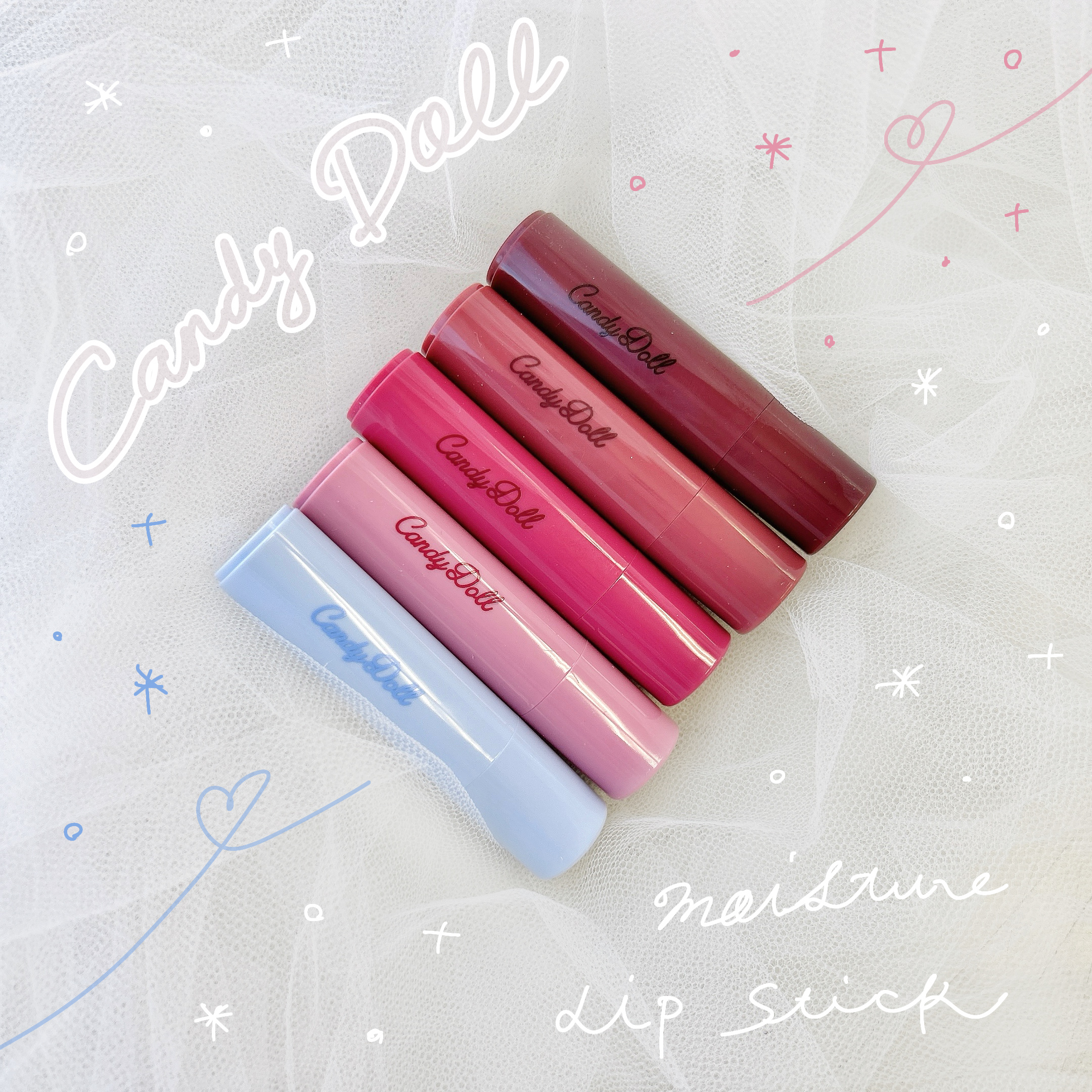 モイスチャーリップスティック 07 クランベリーグロウ/CandyDoll/口紅を使ったクチコミ（1枚目）