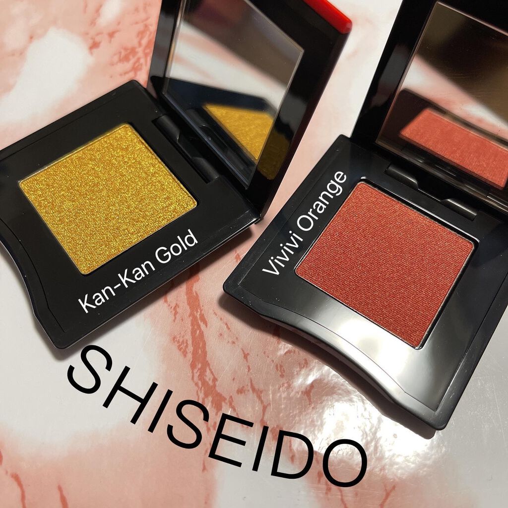 SHISEIDO ポップ パウダージェル アイシャドウのクチコミ「SHISEIDOの
Kan-Kan GoldとVivivi Orange
ゲットしてしまった😮.....」（1枚目）
