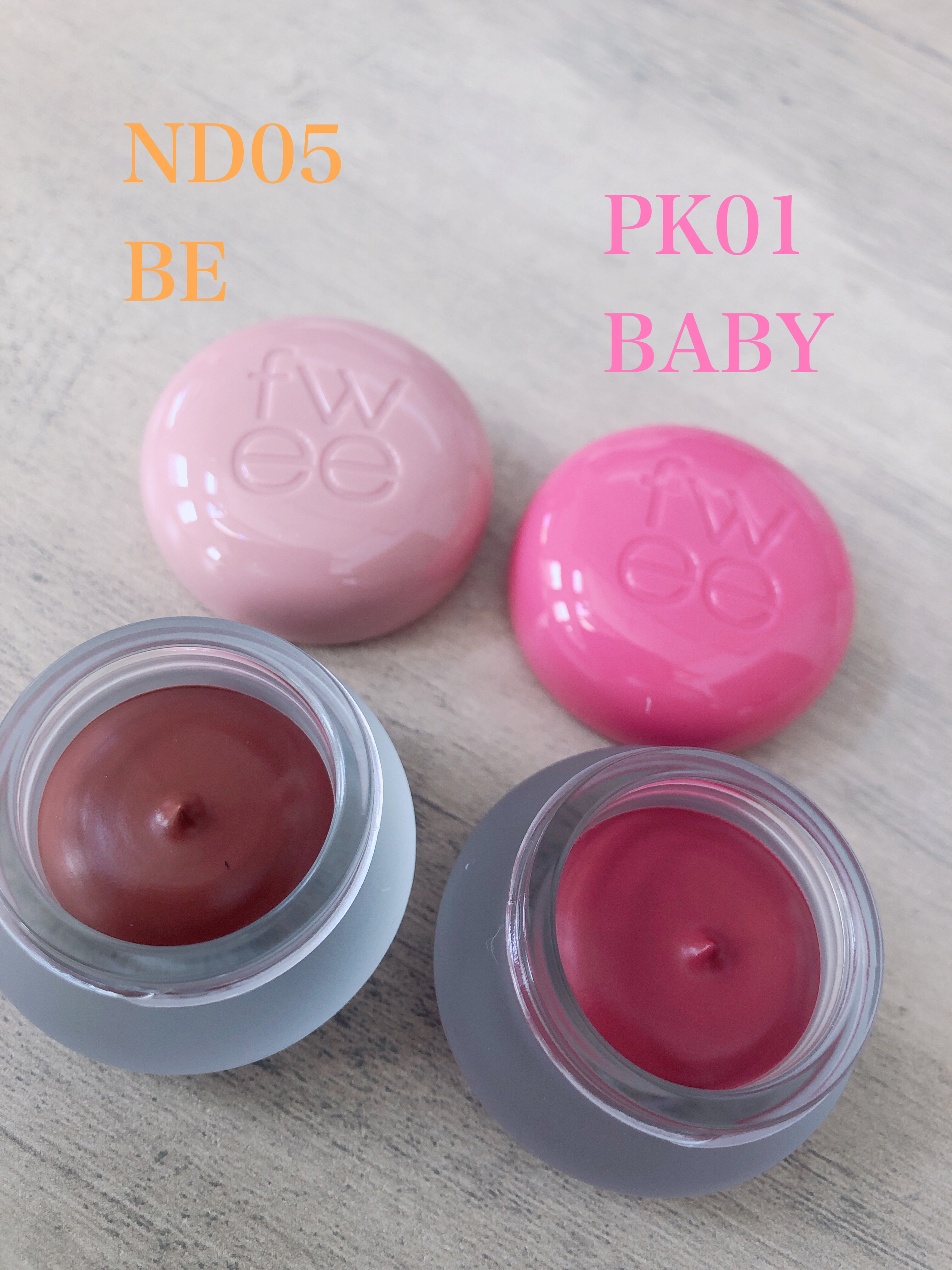 リップアンドチーク ブラーリープリンポット/fwee/口紅を使ったクチコミ（3枚目）