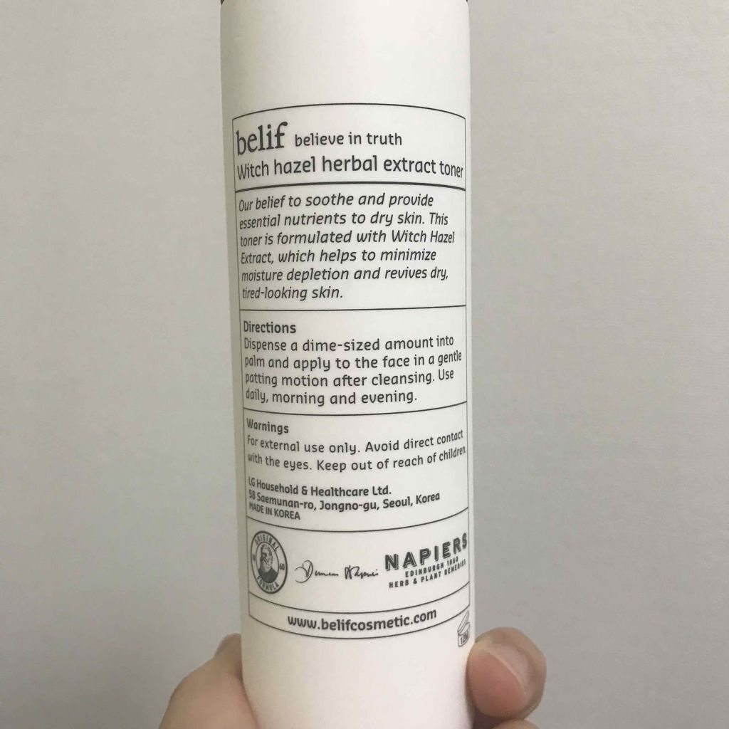 ウィッ チヘーゼルハーバル エクストラクト トナー/belif/化粧水を使ったクチコミ(2枚目)