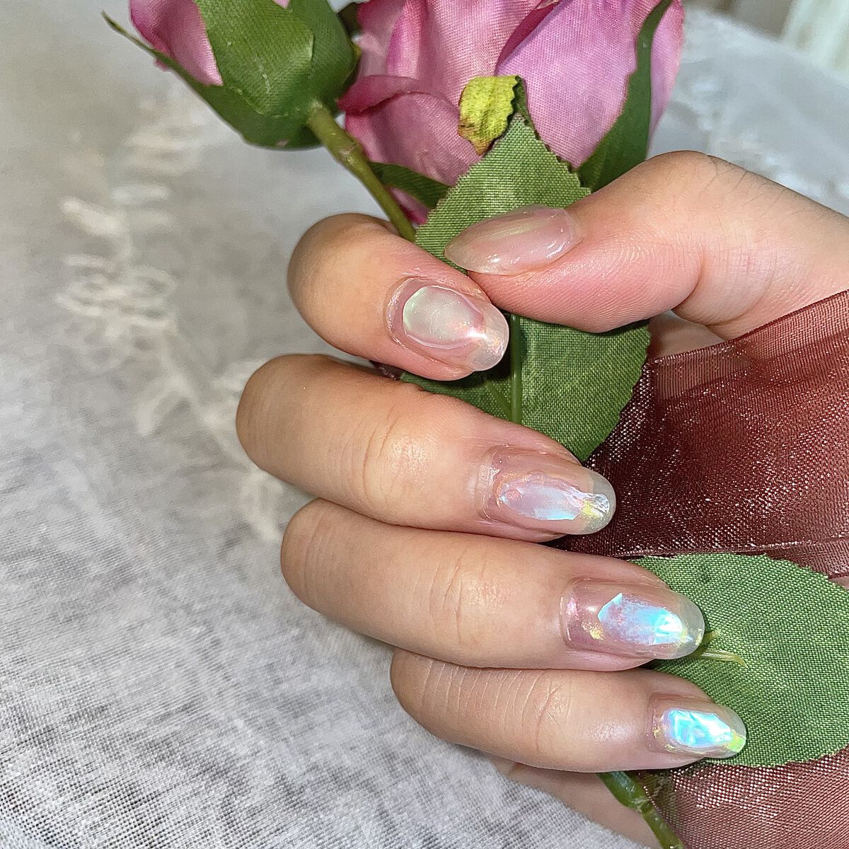 #ネイル,#セルフネイル,#氷ネイル,#オーロラネイルのネイルデザイン