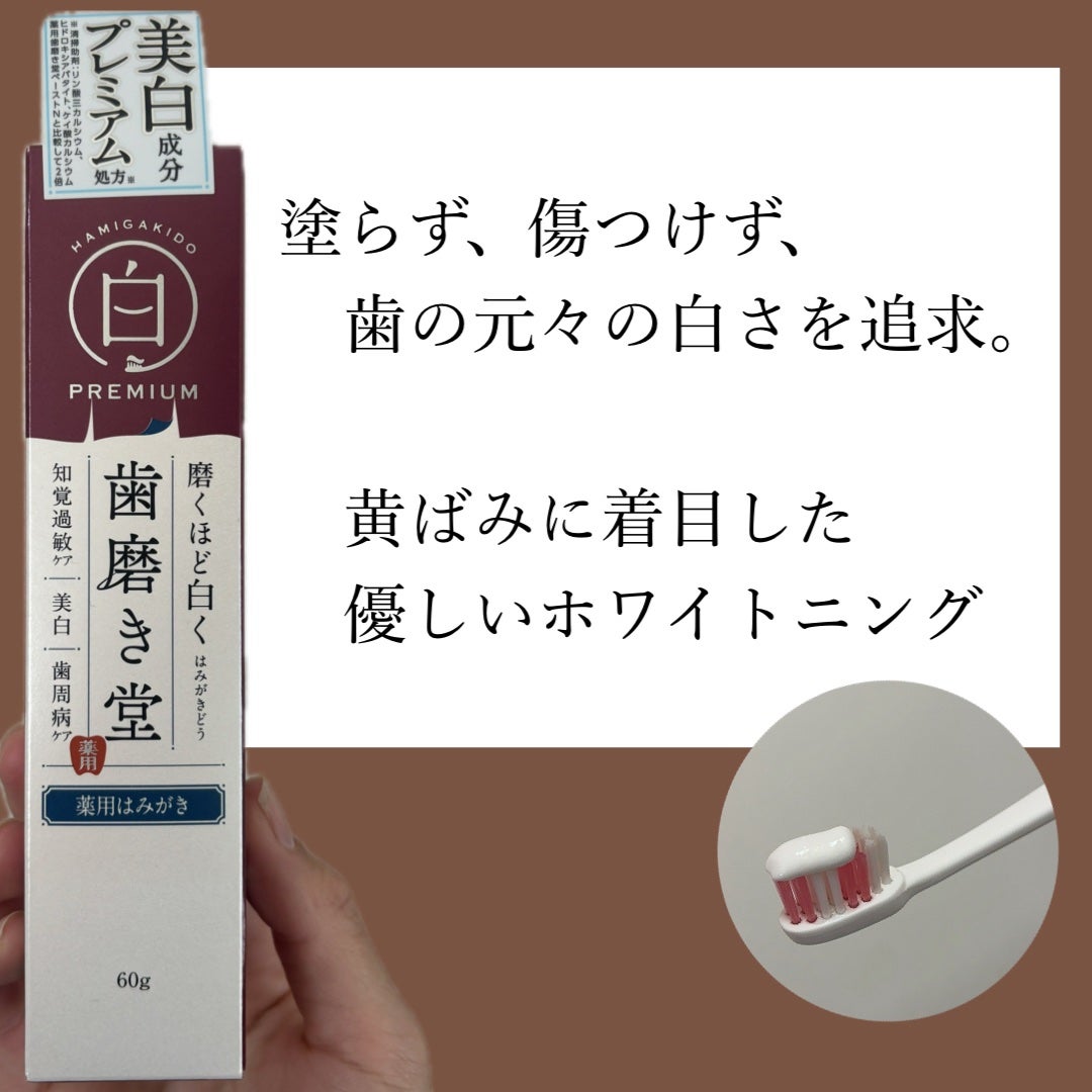 歯磨き堂 薬用ホワイトニングペースト プレミアム/歯磨き堂/歯磨き粉を使ったクチコミ(2枚目)