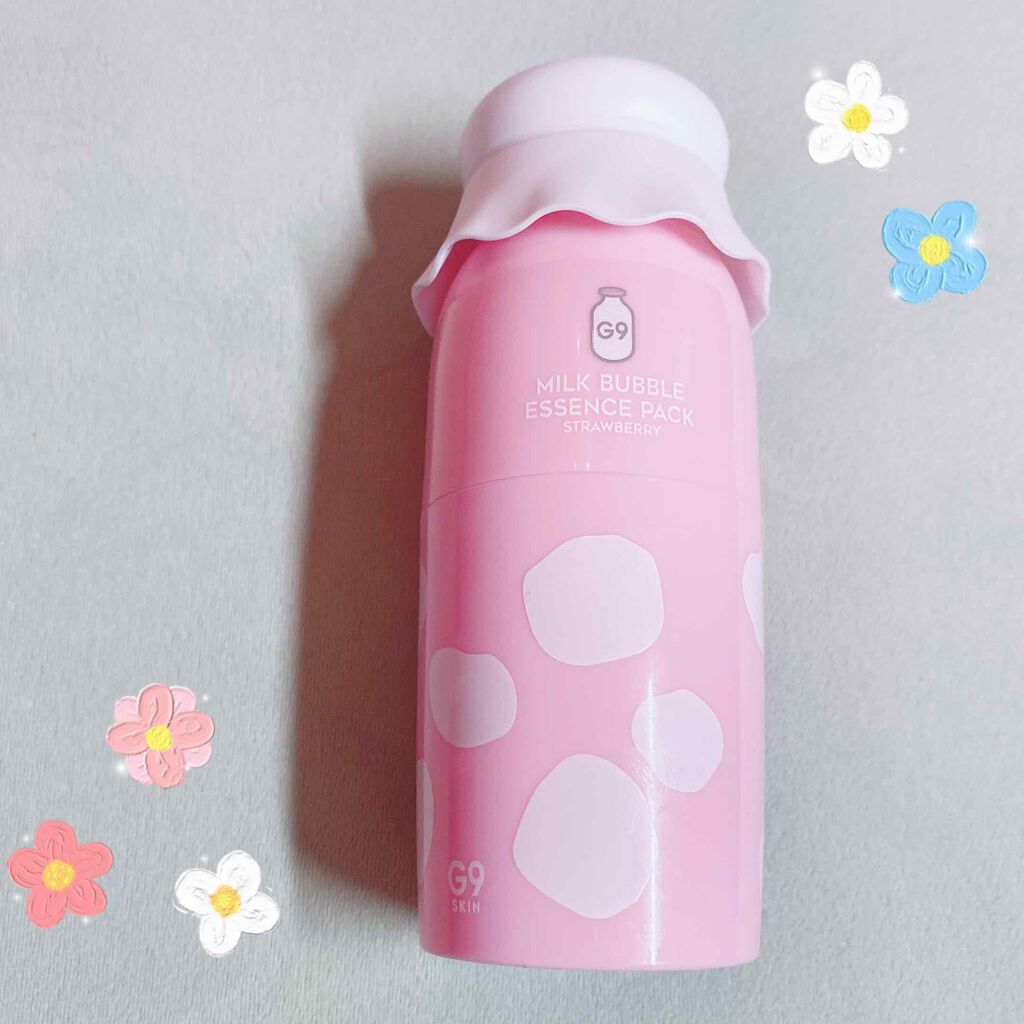 MILK BUBBLE ESSENCE PACK ＃STRAWBERRY/G9SKIN/美容液を使ったクチコミ（2枚目）