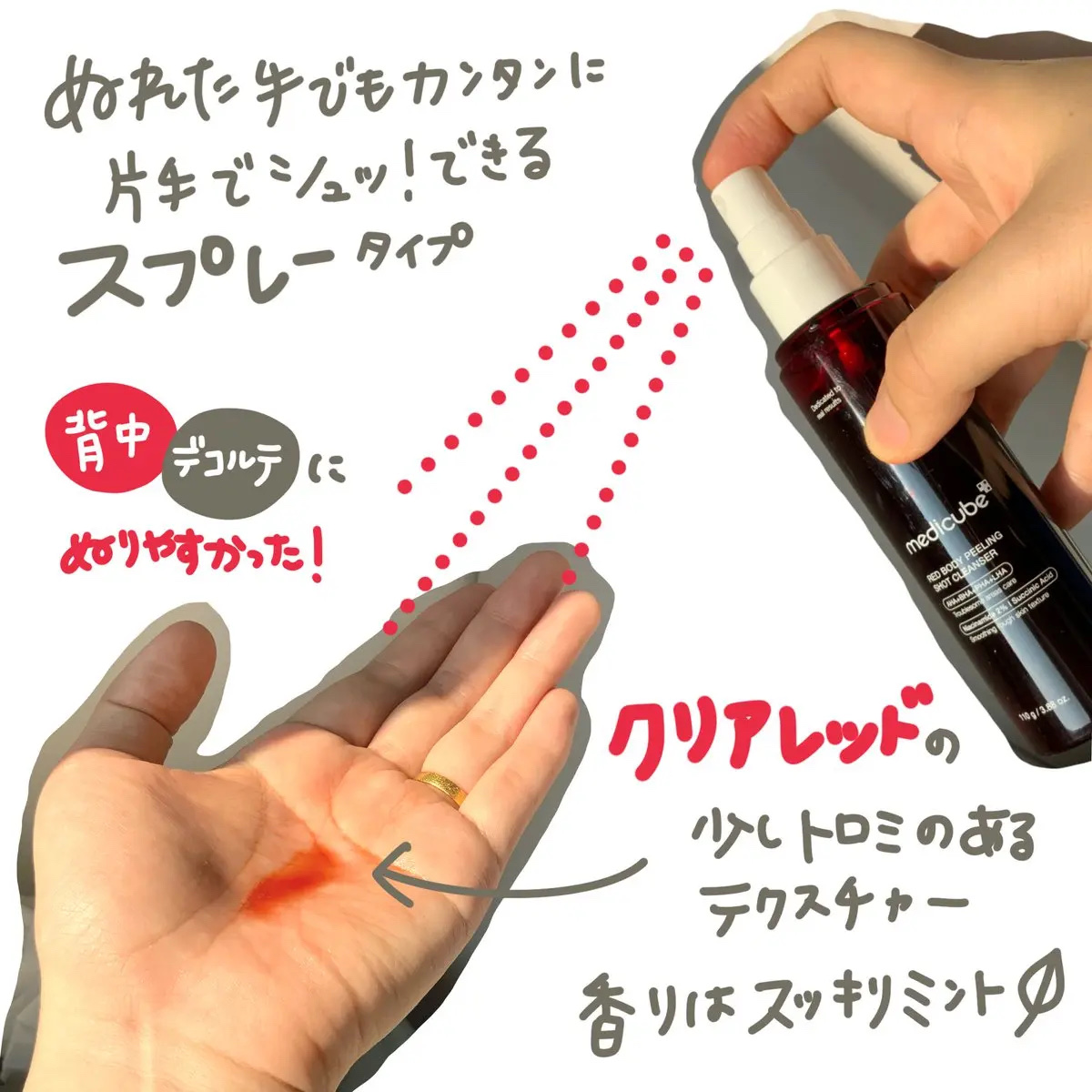 レッドアクネ ボディピーリングショット/MEDICUBE/ピーリングを使ったクチコミ（2枚目）