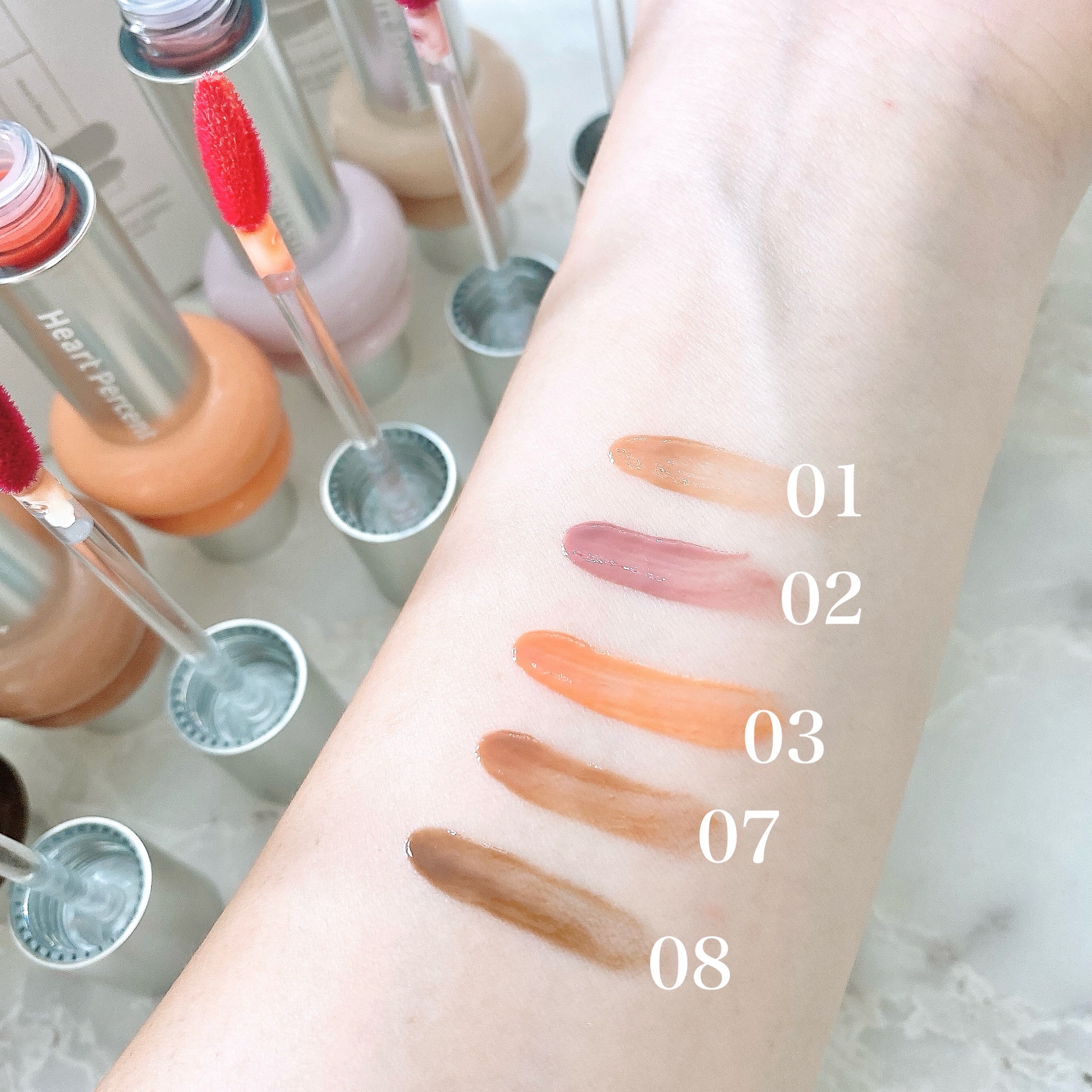 ドットオンムードワンウェイグロイティント 07 ミューデッド・キャラメル/Heart Percent/リップティントを使ったクチコミ（3枚目）