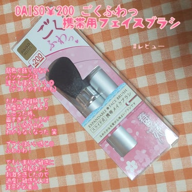 ごくふわっ春姫スライド式携帯メイクブラシ/DAISO/メイクブラシを使ったクチコミ（1枚目）