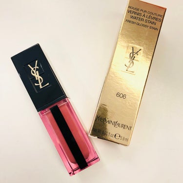 ルージュ ピュールクチュール ヴェルニ ウォーターステイン 606 ローズウッド フロウ/YVES SAINT LAURENT BEAUTE/口紅を使ったクチコミ（1枚目）