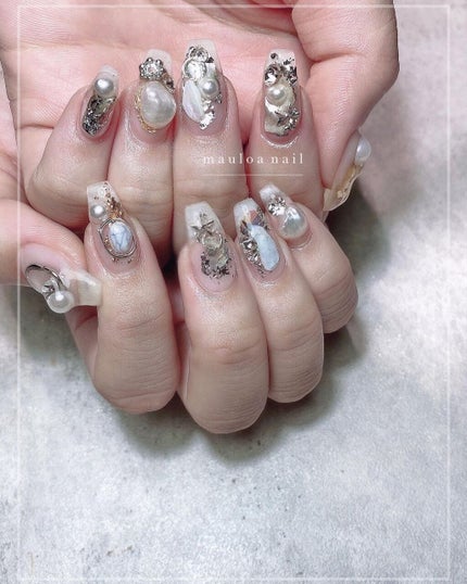 #ネイル,#ワンカラーネイル,#アートネイル,#月ネイル,#ミラーアートネイル,#夏ネイル,#クリアネイル,#サマーネイル,#ジュエリーネイル,#ミラーネイル,#手書きアートネイル,#海ネイル,#太陽ネイル,#クリアネイル,#パーツネイル,#天王寺ネイル,#パールネイルのネイルデザイン