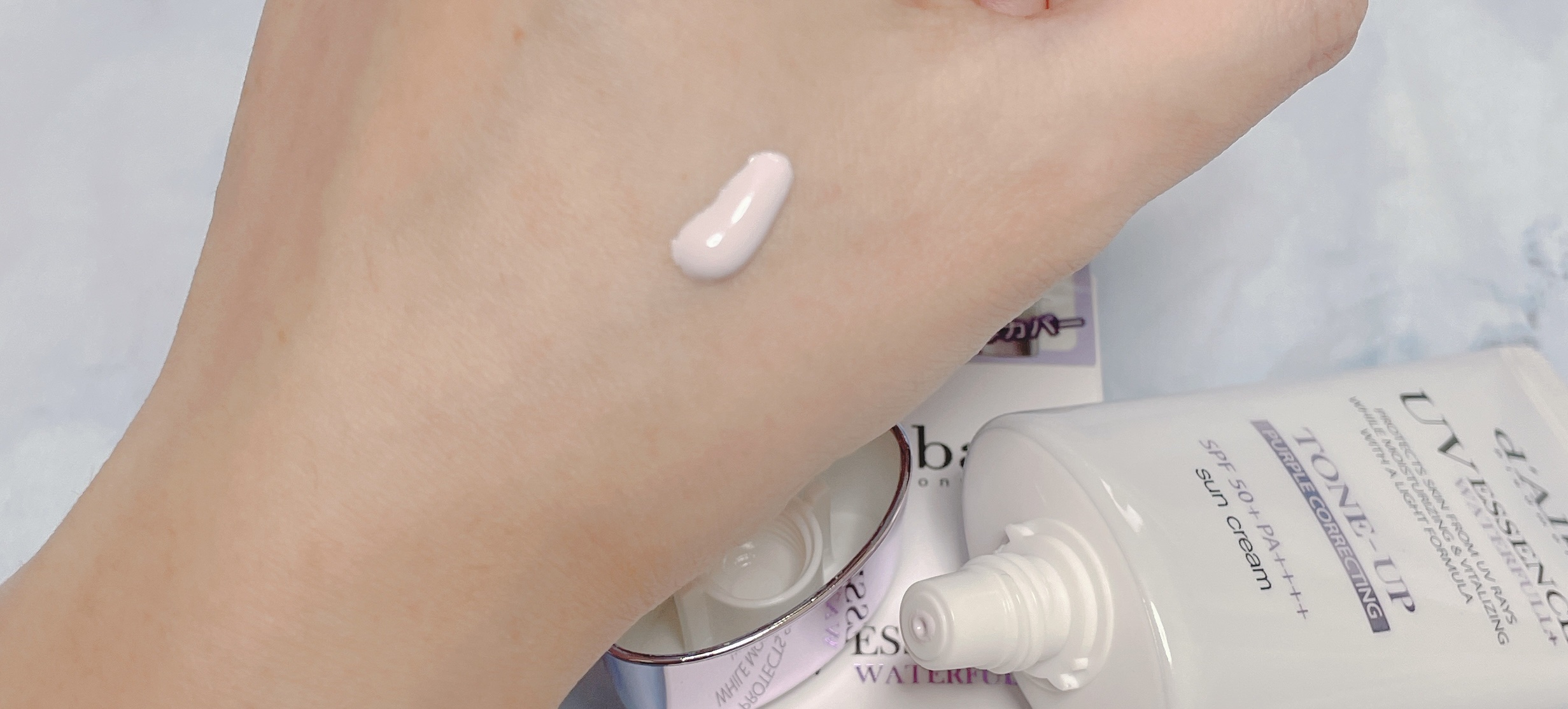 ダルバ ウォータフル トーンアップ サンクリーム(パープル)/ダルバ/日焼け止めクリームを使ったクチコミ（2枚目）