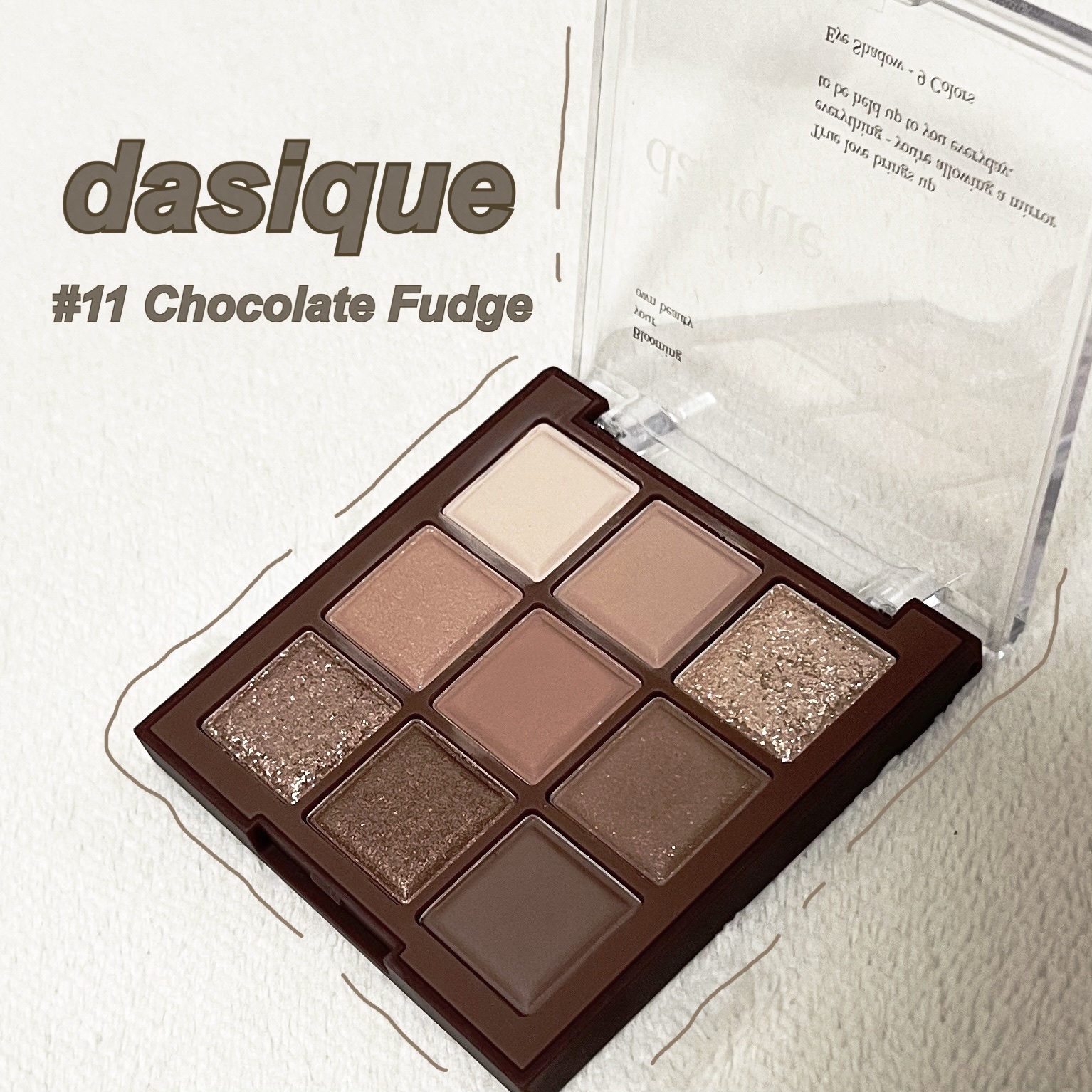 \\ dasique アイシャドウパレット //

❤︎ #11 Chocolate Fudge

❤︎ 参考価格 ¥3800


---------- ♡ review ♡ ----------

✔ふんわり高発色

✔️すて色なし

✔