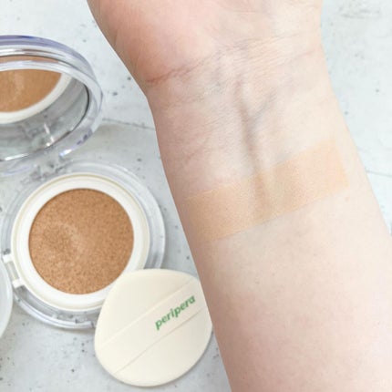 ムードヴィーガングロークッション/PERIPERA/クッションファンデーションを使ったクチコミ(3枚目)