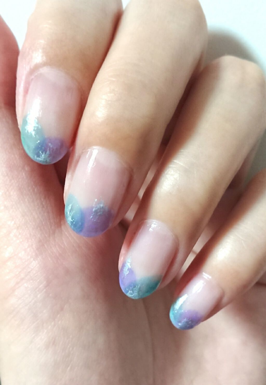 ボリュームジェルトップコート ネイルネイルを使った口コミ 紫陽花色ネイル 梅雨の嫌なベタベタを乗り By もちこ Lips