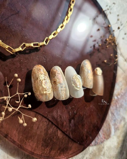 e_nails//フォロバ◎//ネイルとコスメ好きママ on LIPS 「terracottaNuanceDesign今日はバタバタでネ..」(3枚目)