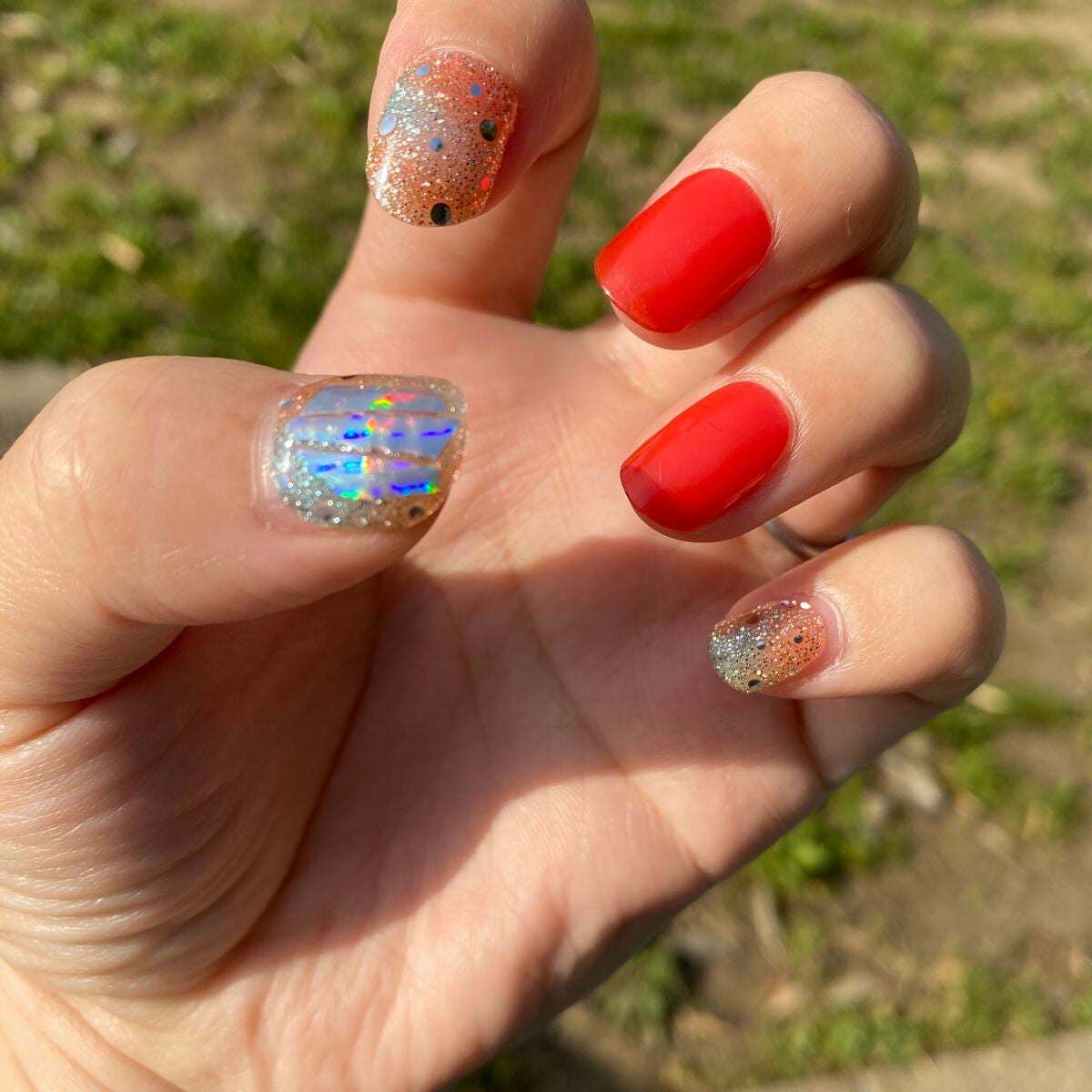 セミキュアジェルネイル(ハンド)/ohora/ネイルシールを使ったクチコミ(1枚目)