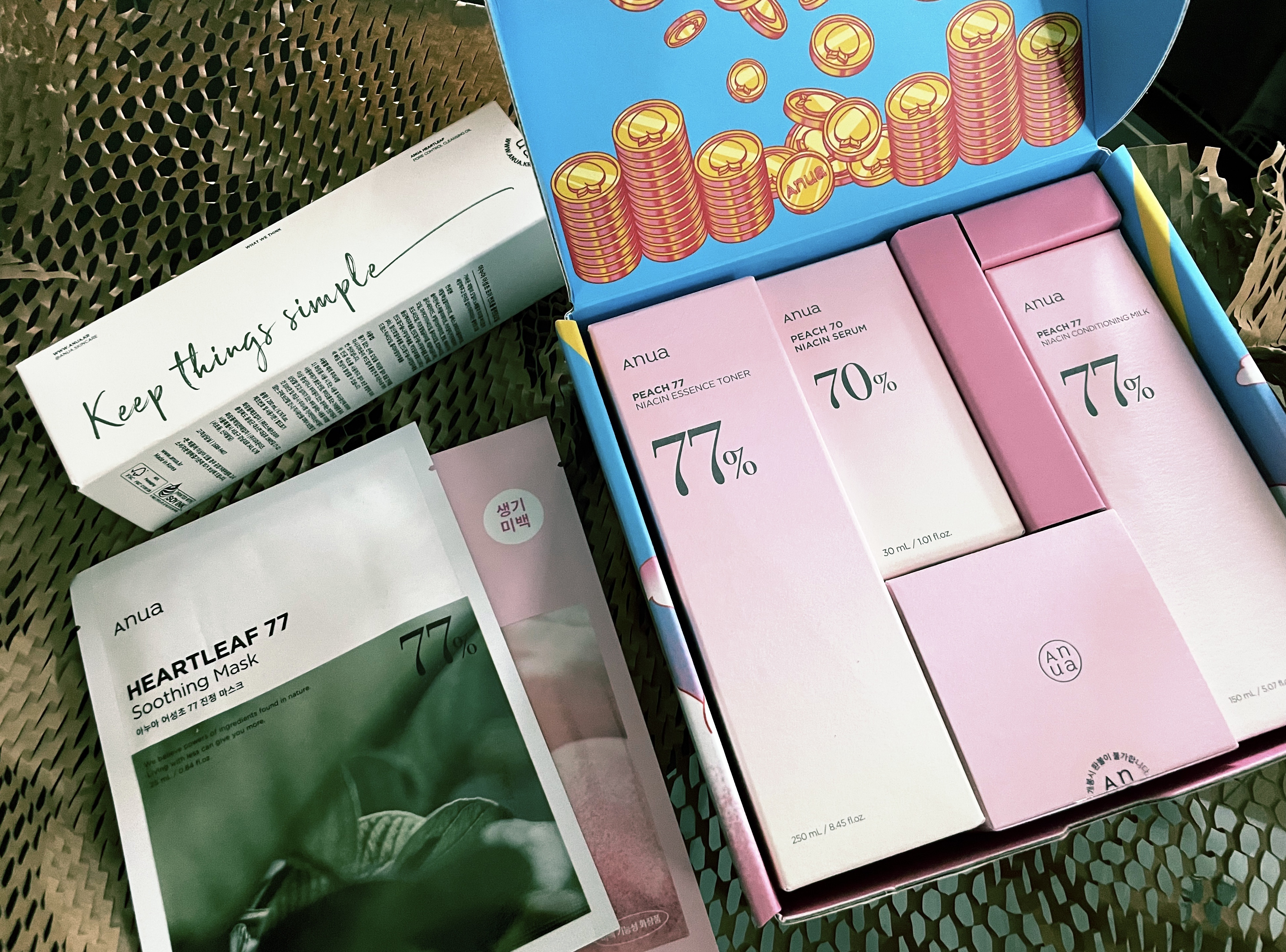 
Anua
桃77％ナイアシンエッセンストナー 250ml
桃70%ナイアシンセラム
桃77%ナイアシンコンディショニングミルク
桃77%ナイアシンリッチモイスチャークリーム

のBOXをQoo10のメガ割にて購入！

ドクダミ ポアコント