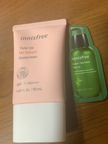 トーンアップ ノーセバム サンスクリーン SPF50+ PA++++/innisfree/日焼け止め・UVケアを使ったクチコミ（1枚目）