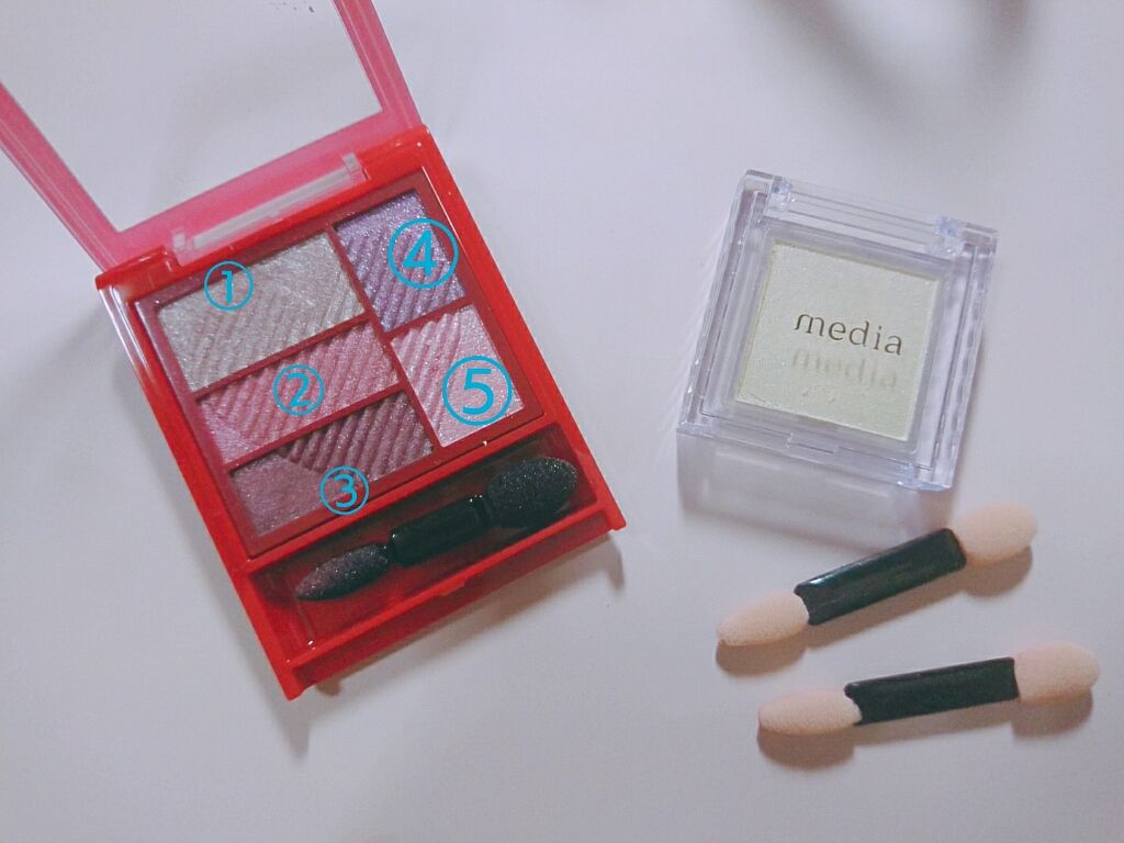 ブライトアップアイシャドウ/media/単色アイシャドウを使ったクチコミ（1枚目）