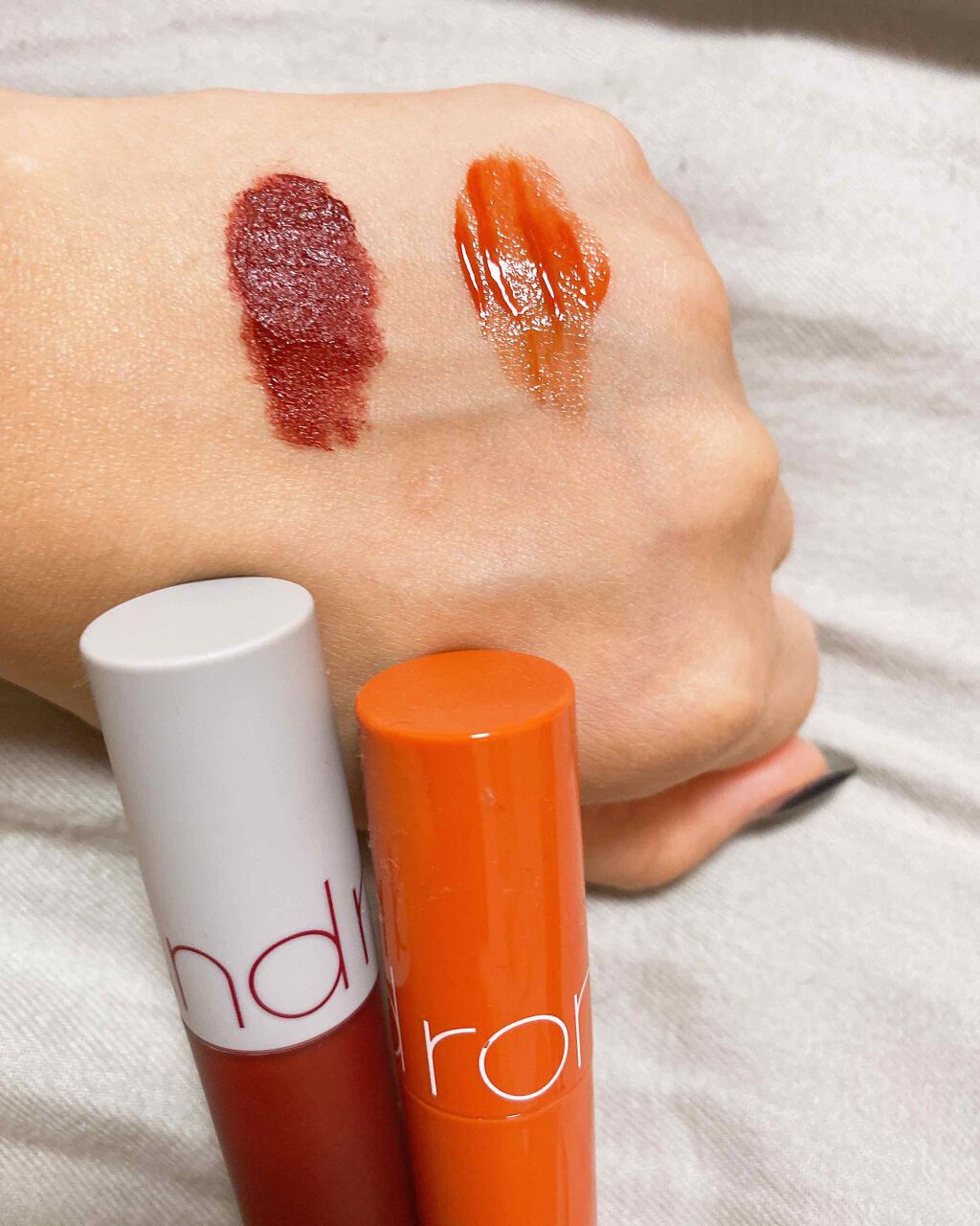 ジューシーラスティングティント/rom&nd/リップティントを使ったクチコミ(2枚目)