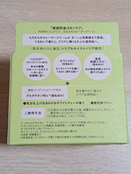 白玉もちウォータークリーム/NUAN/フェイスクリームを使ったクチコミ(5枚目)