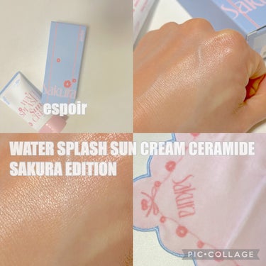 ウォータースプラッシュサンクリーム セラミド 桜エディション（60ml）/espoir/日焼け止め・UVケアを使ったクチコミ（1枚目）