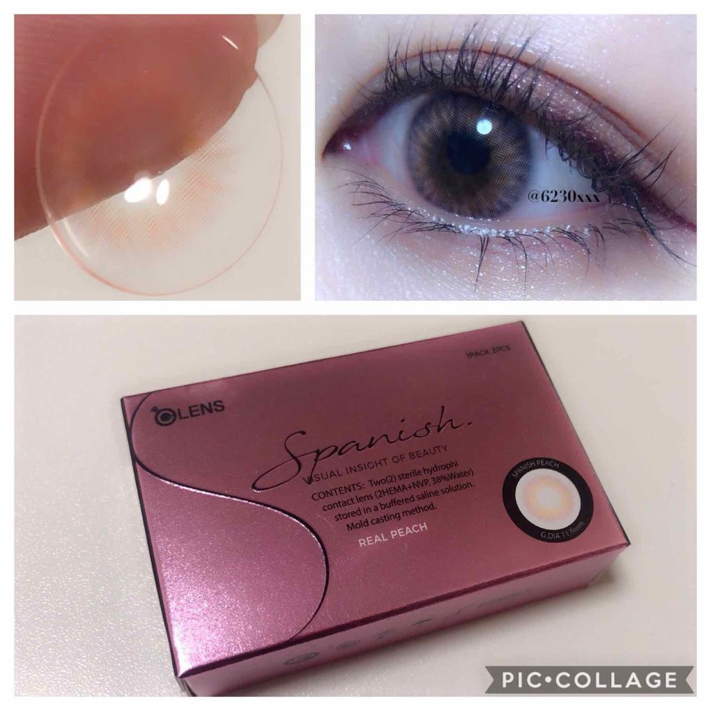 Spanish (スパニッシュ) ピーチ/OLENS/カラーコンタクトレンズを使ったクチコミ（1枚目）
