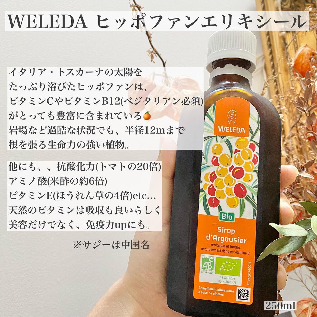 ヒッポファン エリキシール/WELEDA/ドリンクを使ったクチコミ（3枚目）
