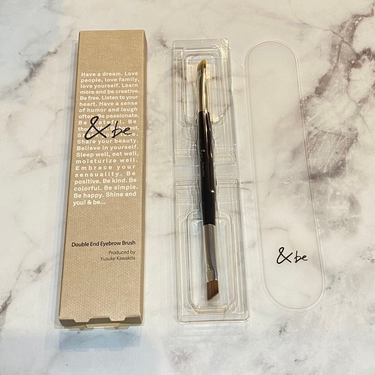 ダブルエンドアイブロウブラシ熊野筆/&be/メイクブラシを使ったクチコミ(1枚目)