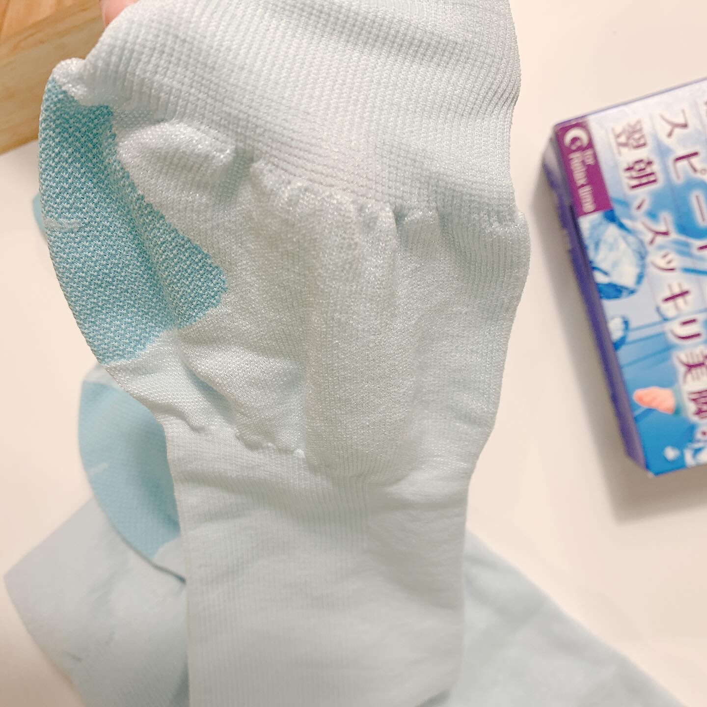 美脚ロング 朝までクール ライトブルー(M〜L)/SLIMWALK/着圧ソックス・レギンスを使ったクチコミ（3枚目）